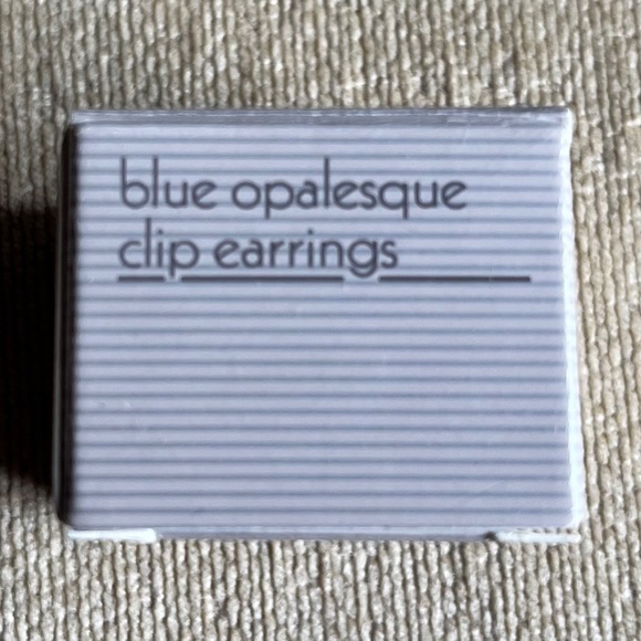VINTAGE (1991) AVON BLUE OPALESQUE CILP ON EARRINGS - Picture 3 of 4